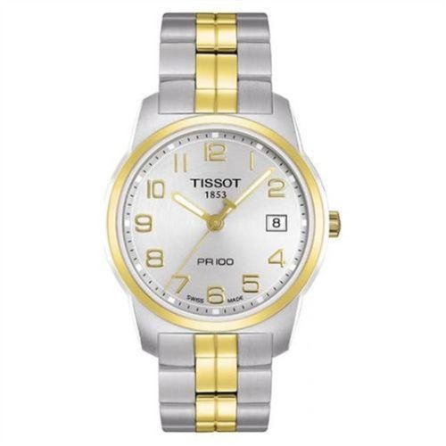Tissot PR 100 Quartz 38 Stainless Steel / Yellow Gold PVD / Silver / Bracelet